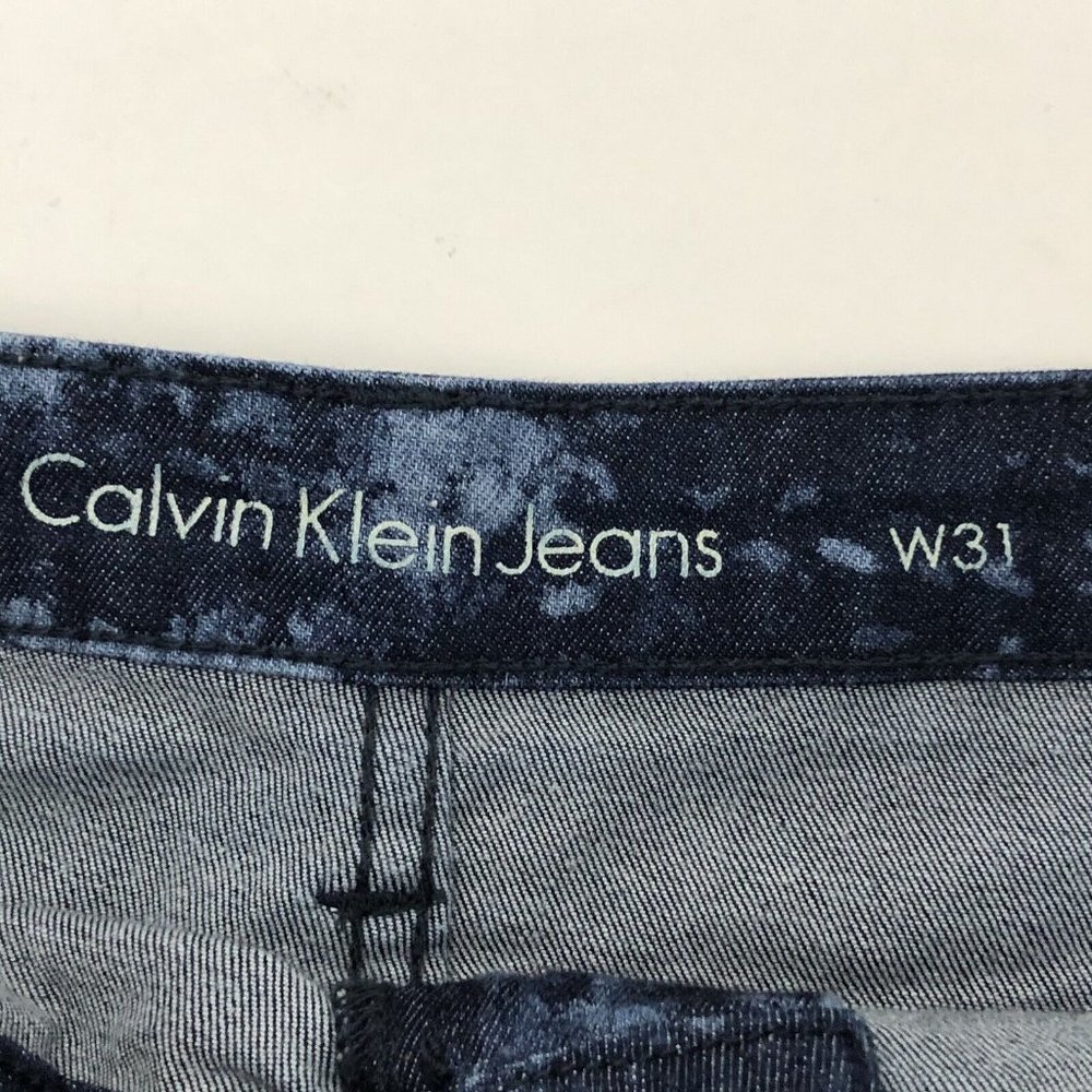 Calvin Klein Jeans Womens Denim Short Size 31 (10-12) Blue Bleach Spots Stretchy - Picture 9 of 12